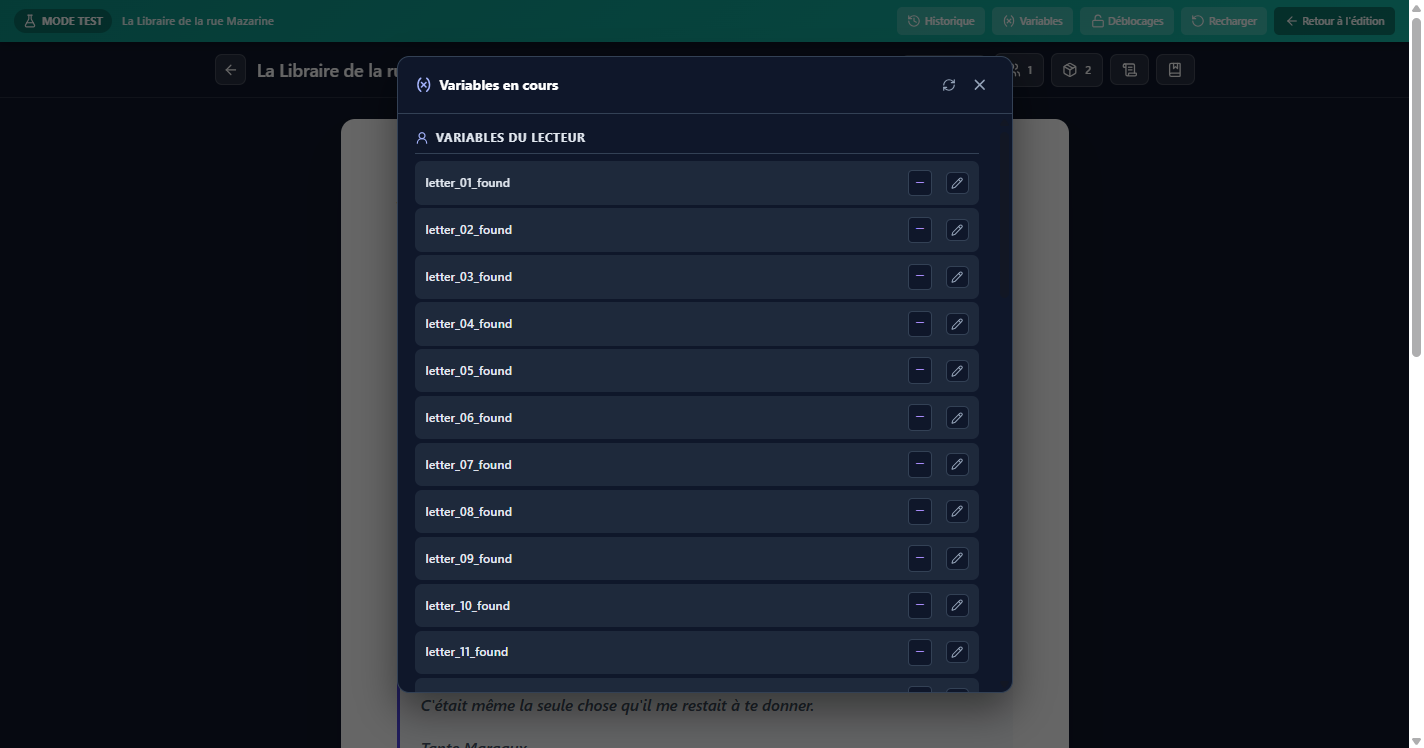 Débogage des variables